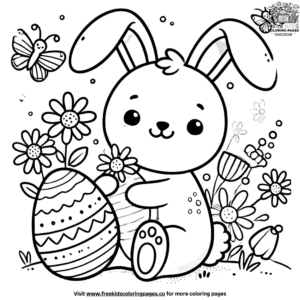 Charming cute easter bunny coloring pages