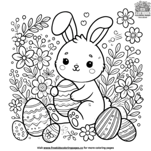 Adorable easter bunny coloring pages