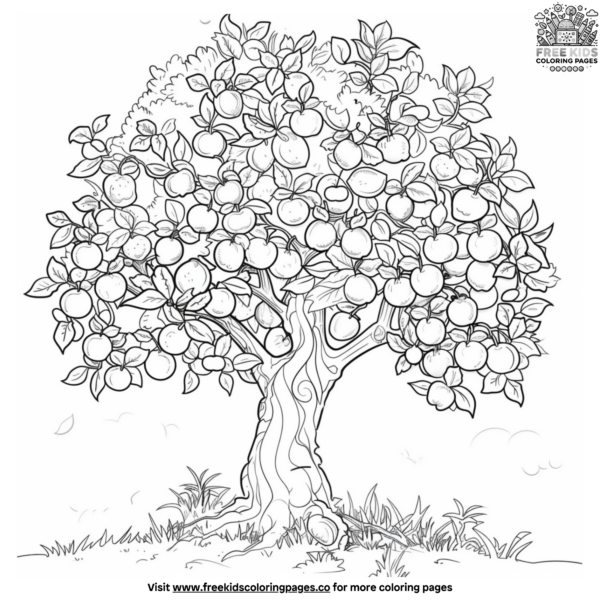 Fruit Tree Coloring Pages