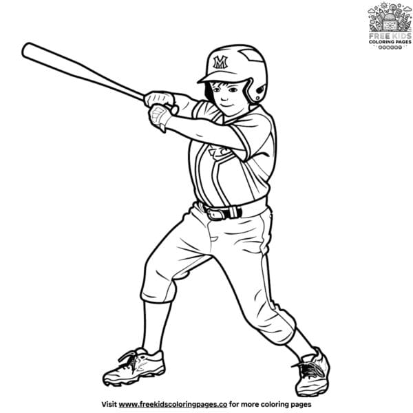 Mlb baseball player coloring page