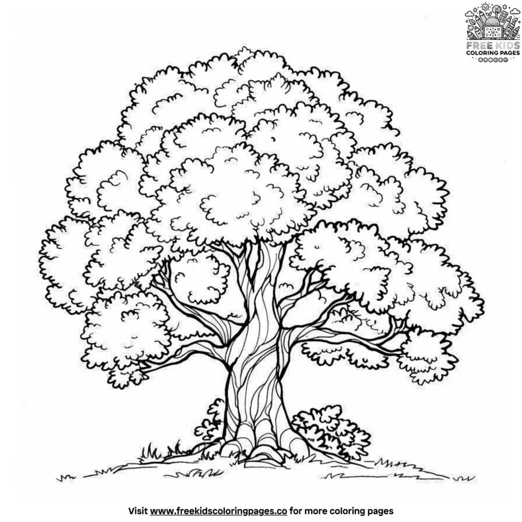 Realistic tree coloring pages