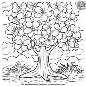 Spring Tree Coloring Pages