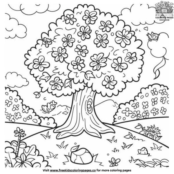 Spring Tree Coloring Pages
