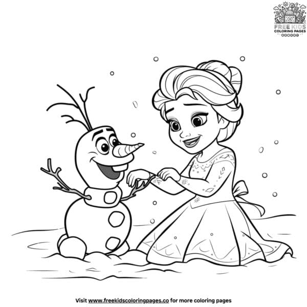 Baby elsa coloring pages