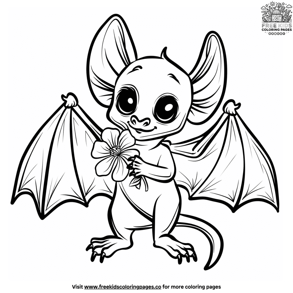 Cute bat coloring pages