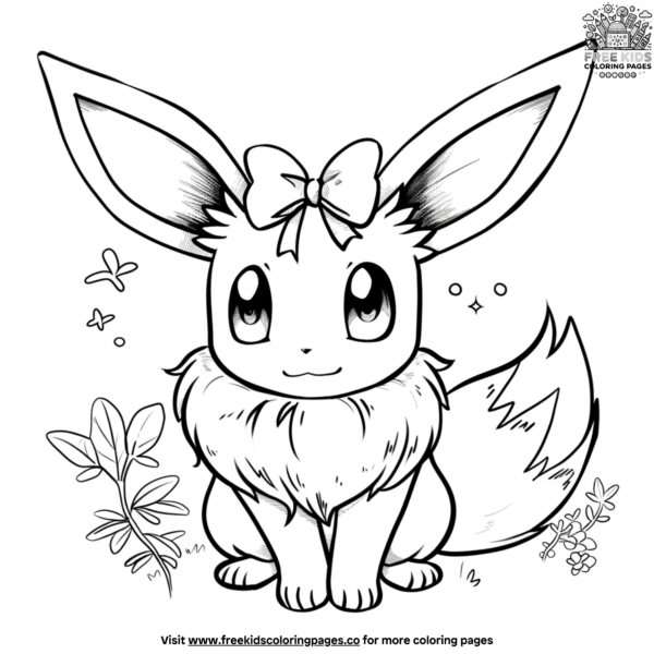 Adorable cute eevee coloring pages