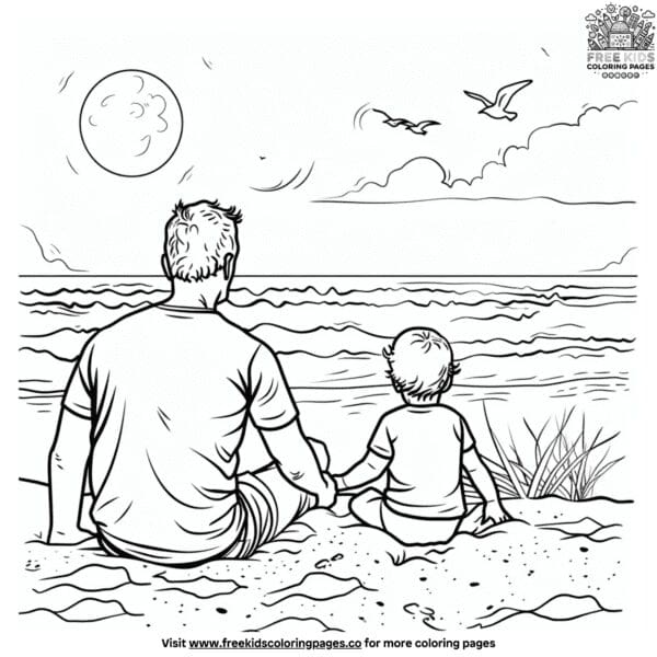 Cute father's day coloring page