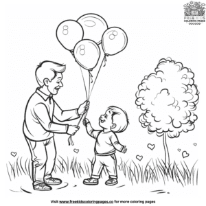 Lovely cute father's day coloring pages