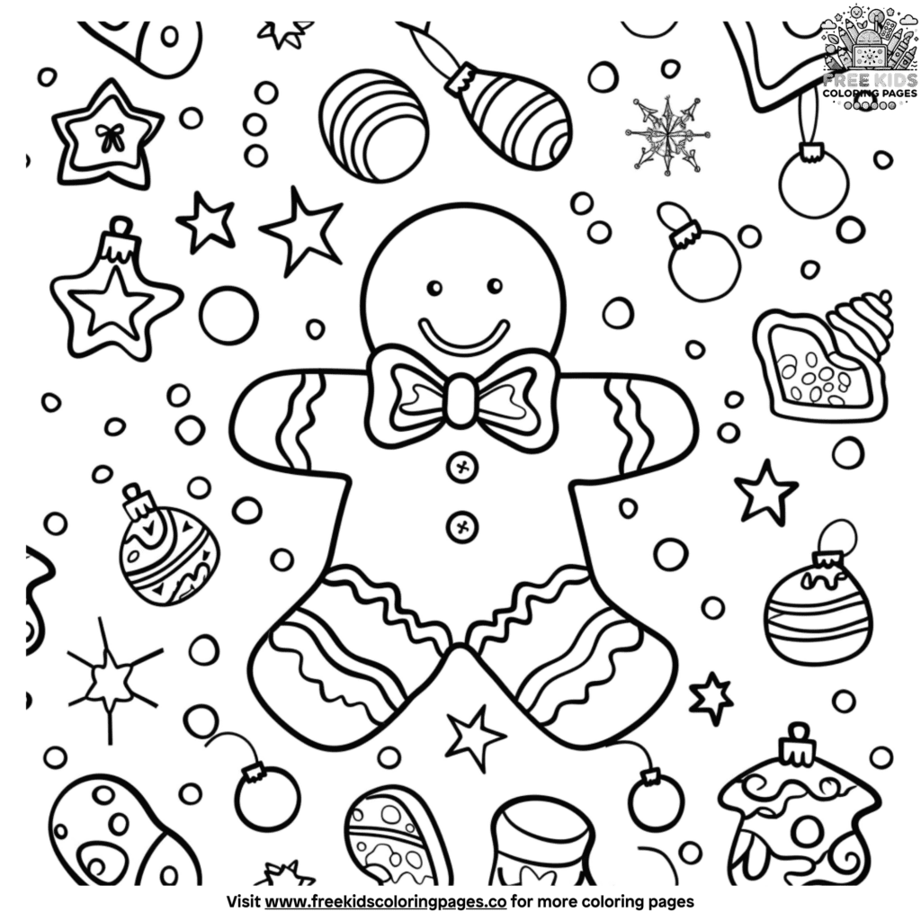 Adorable cute gingerbread man coloring pages