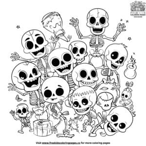 Cute Skeleton Coloring Pages