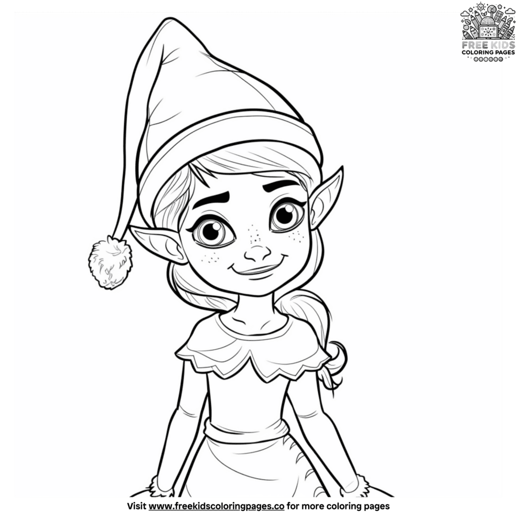 Girl elf on the shelf coloring pages