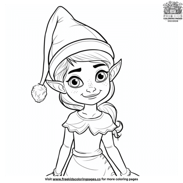 Girl elf on the shelf coloring pages