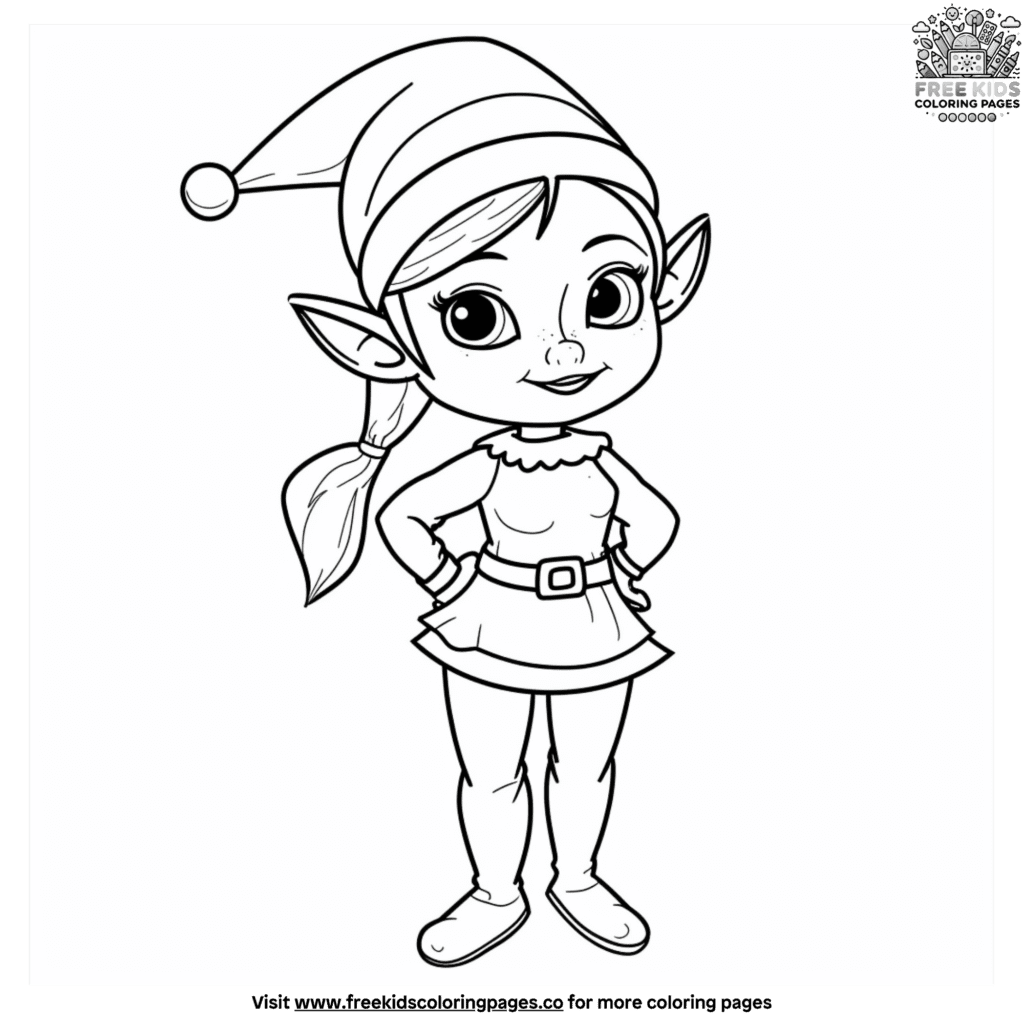 Girl elf on the shelf coloring pages