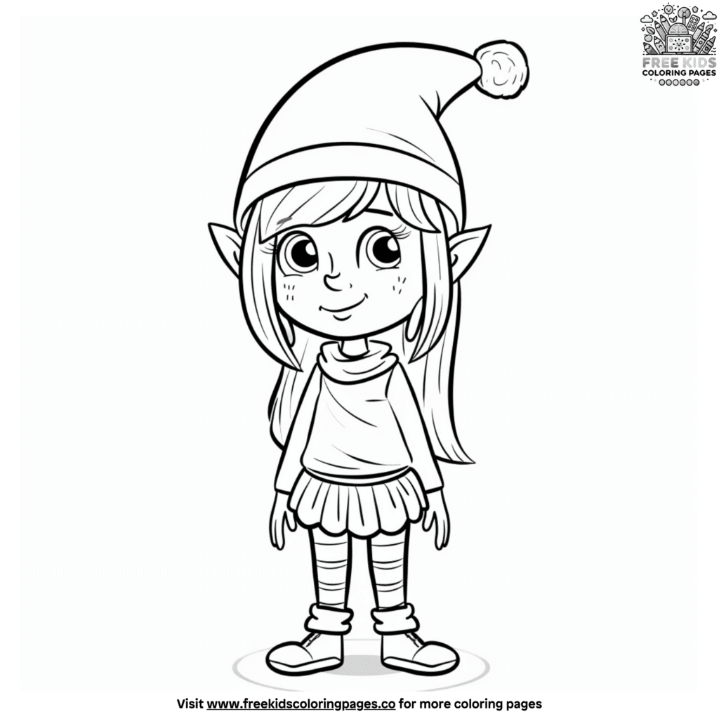 Girl elf on the shelf coloring pages