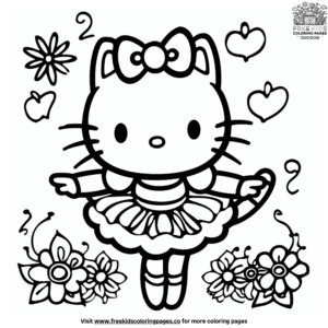 Hello Kitty Ballerina Coloring Pages