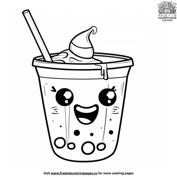 Cute boba coloring pages