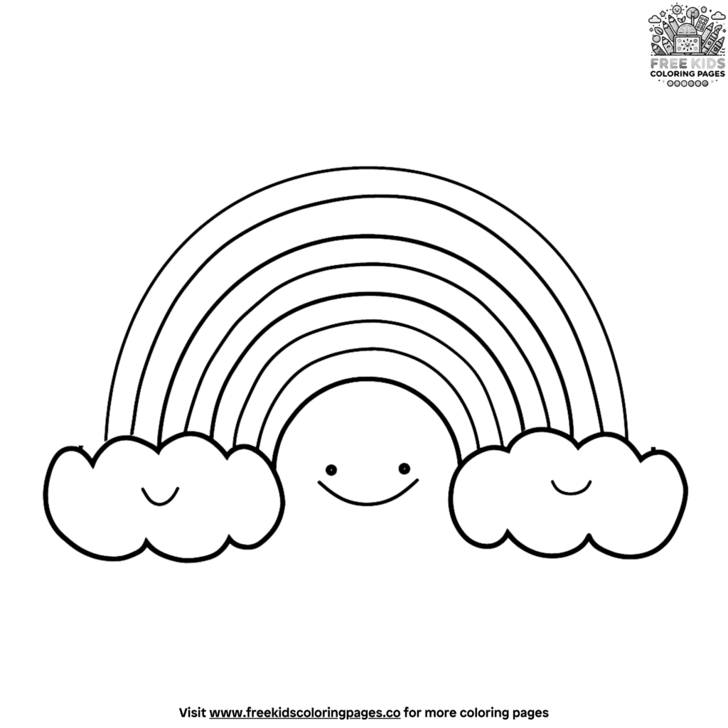 Adorable And Cute Rainbow Coloring Pages