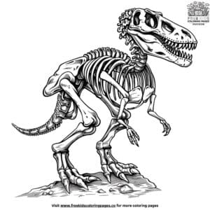 Ancient Dinosaur Skeleton Coloring Pages