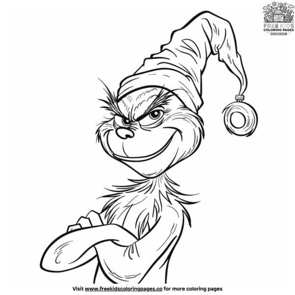 Animated cartoon grinch coloring pages