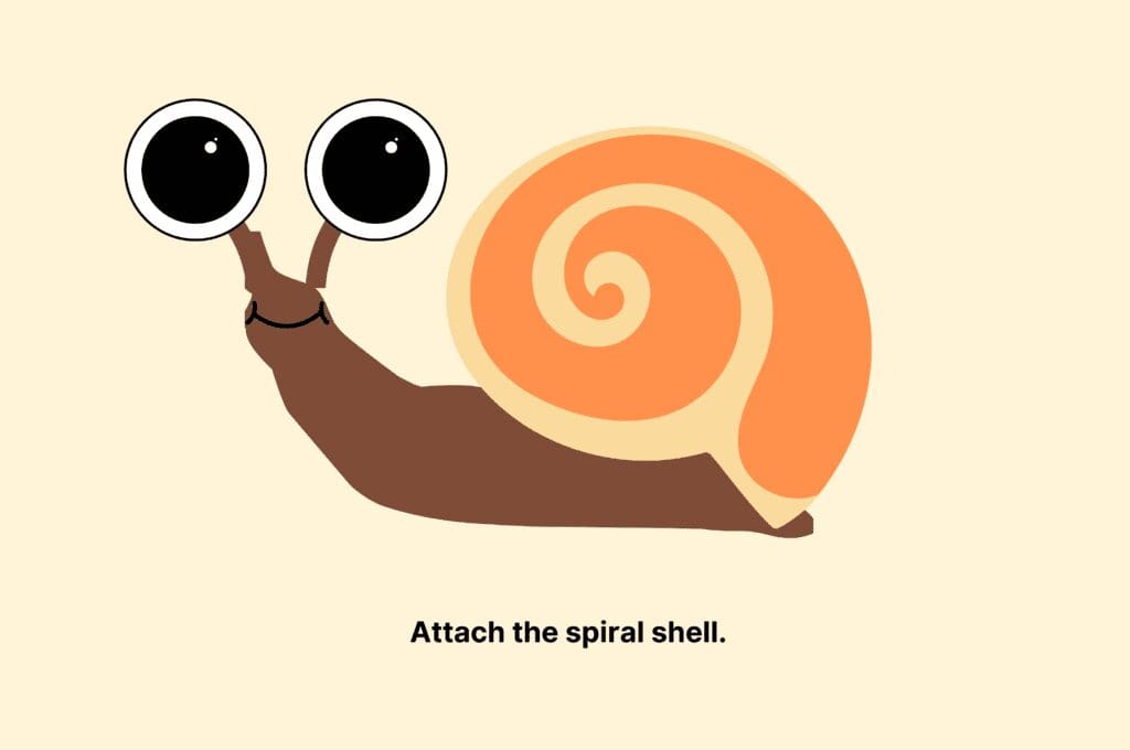 Attach the spiral shell