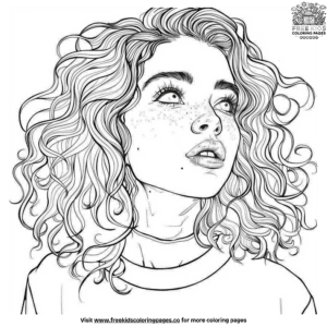 Beautiful curly hair coloring pages