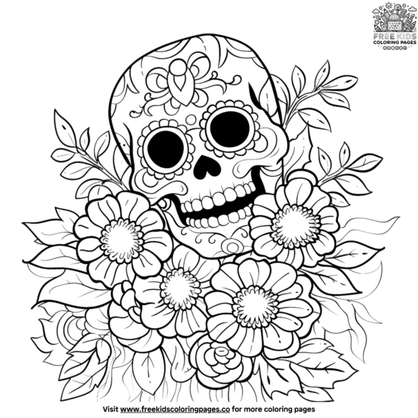 Beautiful día de los muertos coloring pages