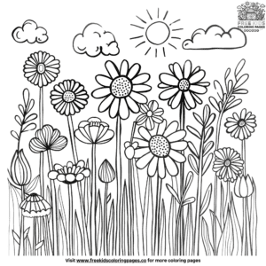 Flower garden coloring pages