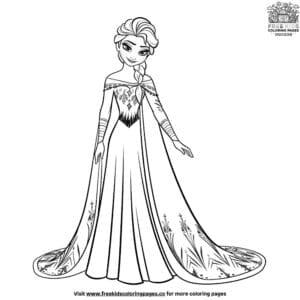 Beautiful Princess Elsa Coloring Pages