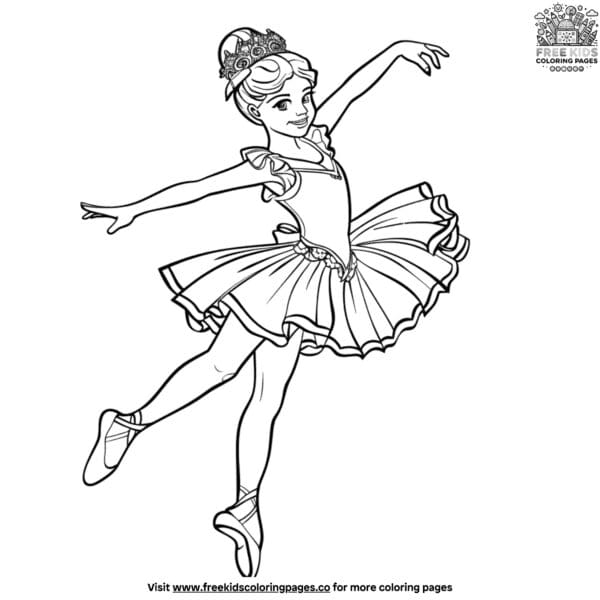 Realistic ballerina coloring pages