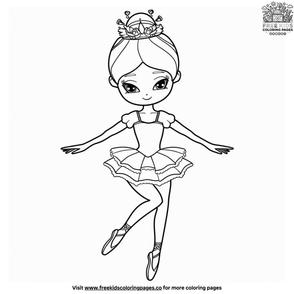 Realistic ballerina coloring pages