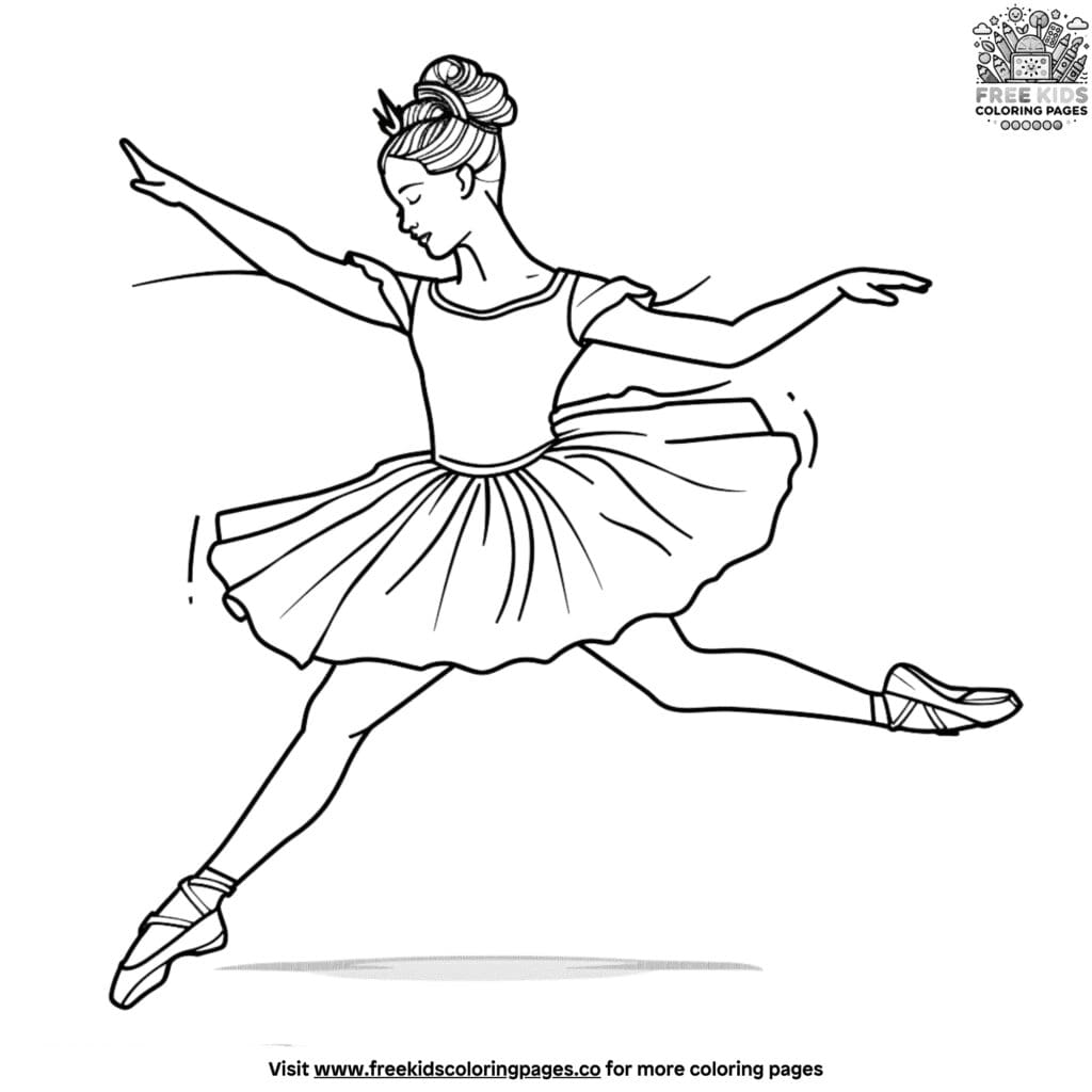 Realistic ballerina coloring pages