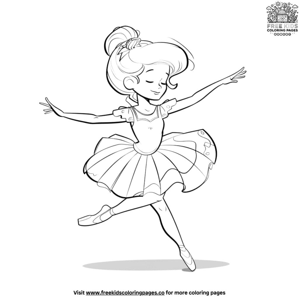 Dancing ballerina coloring pages