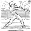 Realistic baseball coloring pages