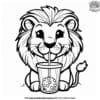 Charming Animal Boba Tea Coloring Pages