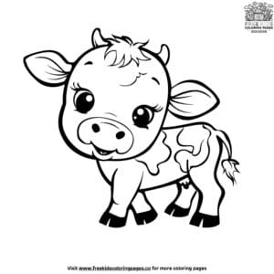 Lovely Baby Cow Coloring Pages