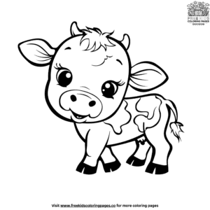 Lovely baby cow coloring pages