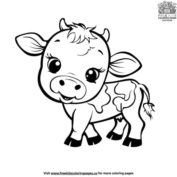 Lovely baby cow coloring pages