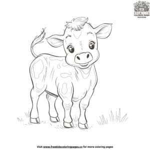 Charming Baby Cow Coloring Pages