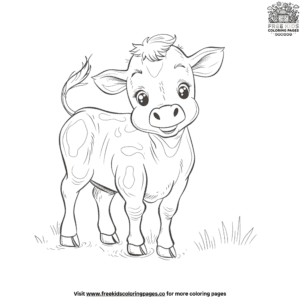 Charming baby cow coloring pages