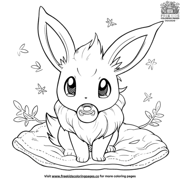 Charming baby eevee coloring pages