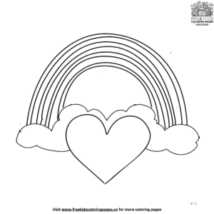 Charming Rainbow Heart Coloring Pages