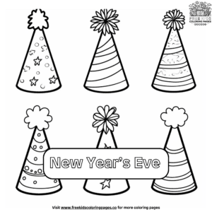 Cheerful new year's eve coloring pages