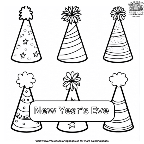 Cheerful new year's eve coloring pages