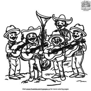 Mariachi cinco de mayo coloring pages