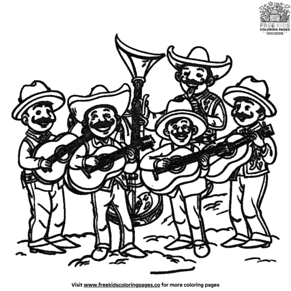 Mariachi cinco de mayo coloring pages