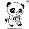 Cool Standing Panda Boba Tea Coloring Pages