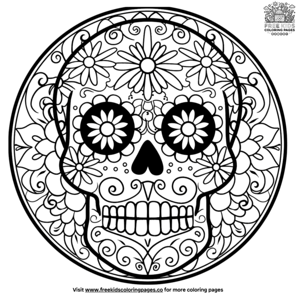 Creative día de los muertos coloring pages