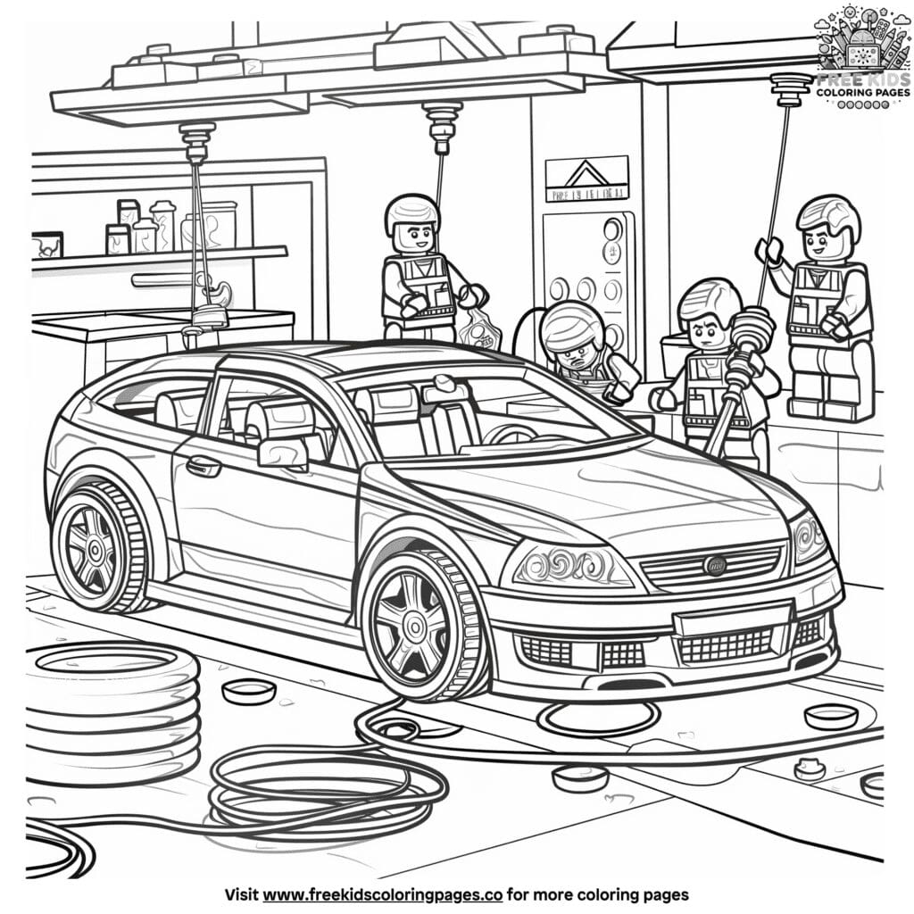 Lego race car coloring pages