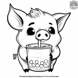 Cute animal boba coloring pages for creative kids