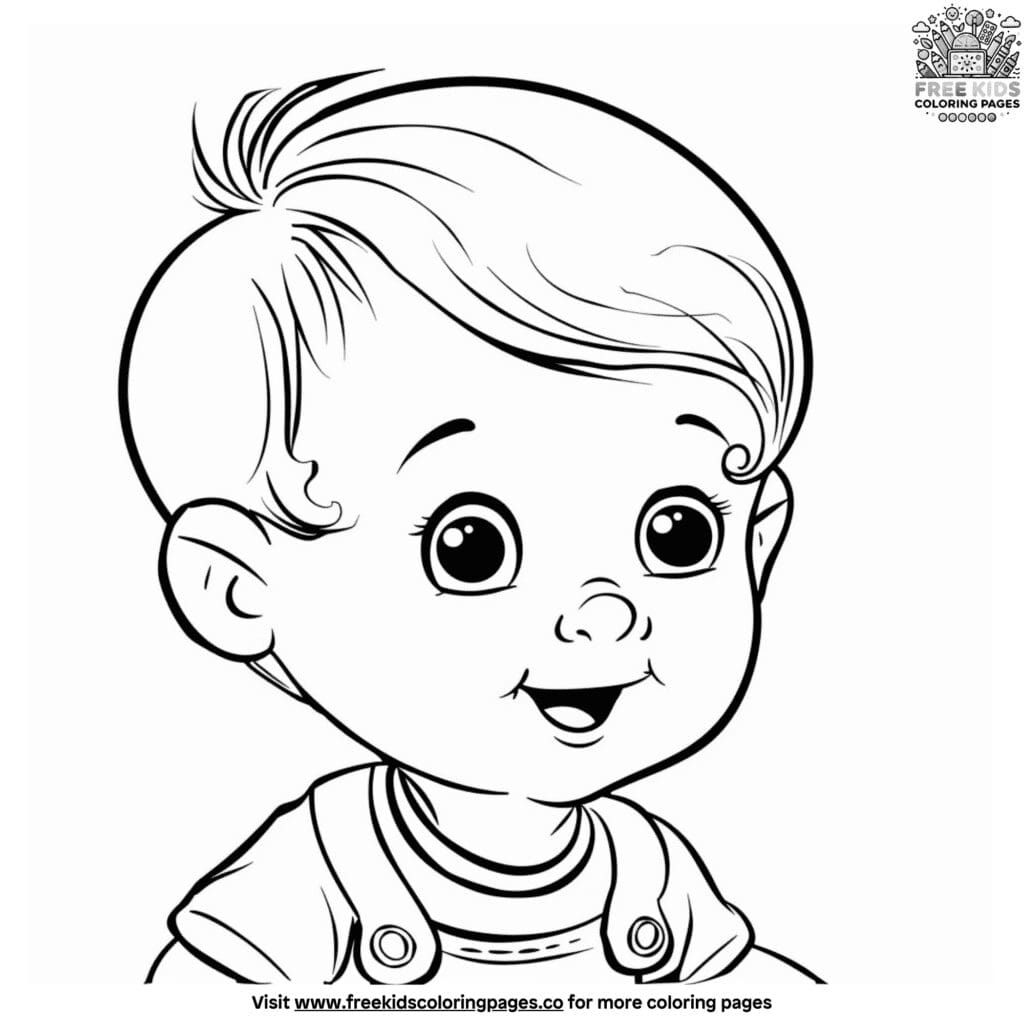 Lovely baby coloring pages for kids